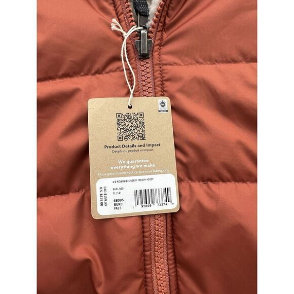 Patagonia Kids Reversible Ready Freddy Hoody Jacket Burl Red Size XL (14) NWT - Picture 7 of 9